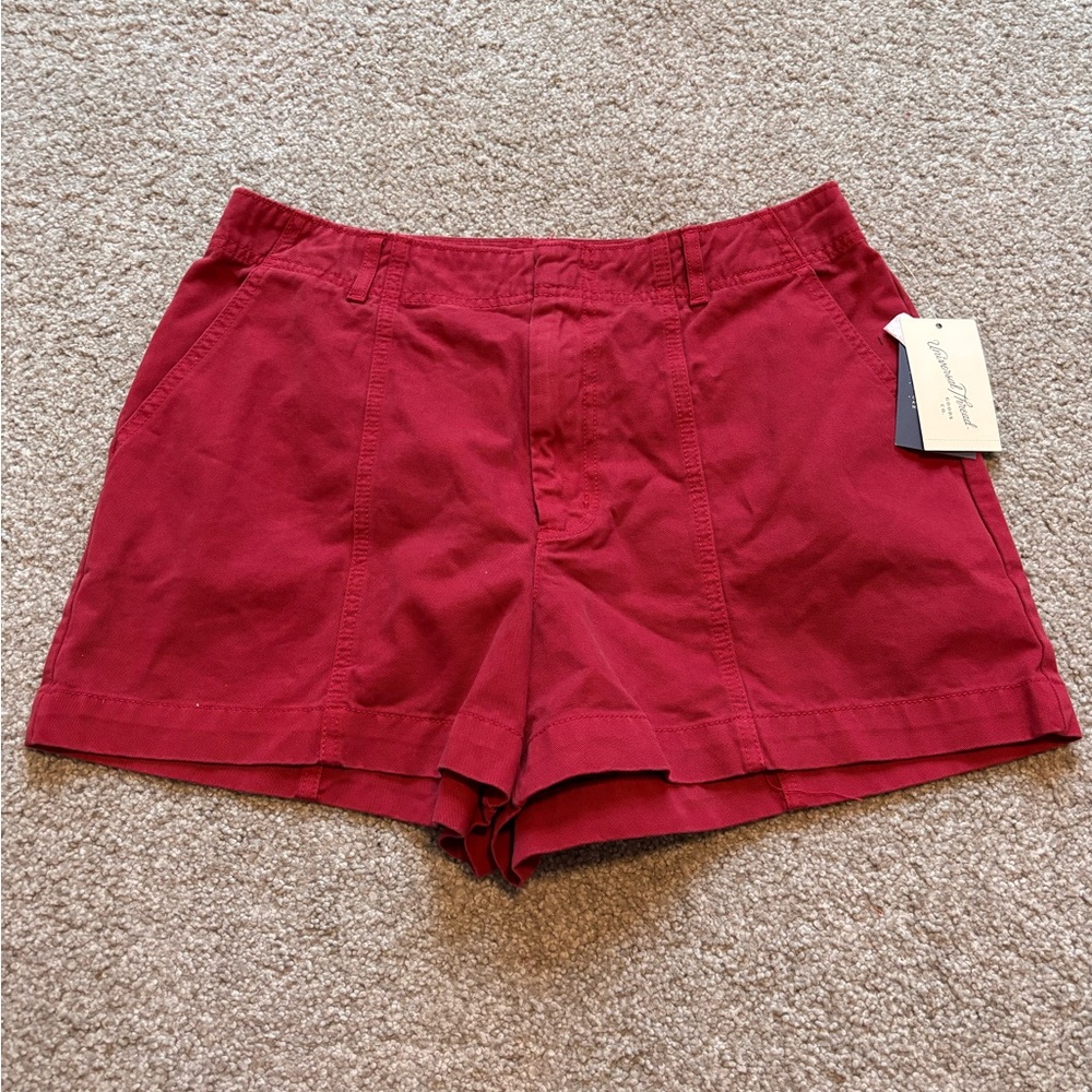 Universal Thread Women's High-Rise Utility Denim Shorts Red